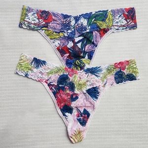 New Hanky Panky set of two blue pink panties, One size